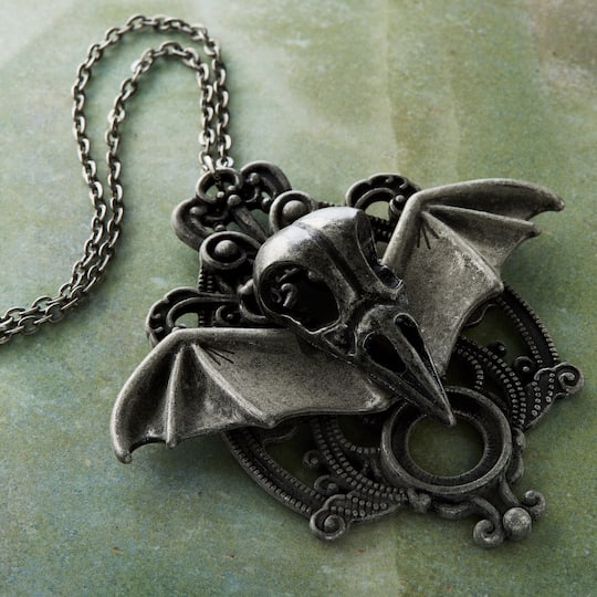 12 Pack: Found Objects™ Oxidized Silver Bat Pendant by Bead Landing™